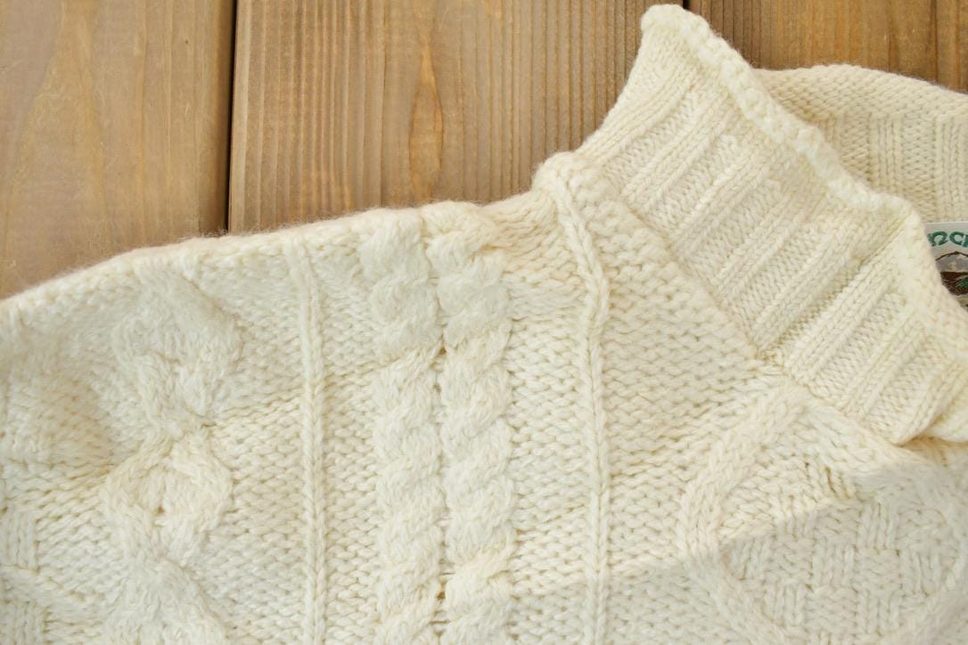 Vintage 1990s Arancrafts 100% Merino Wool Knit Sweater Men's 2XL - Image 5