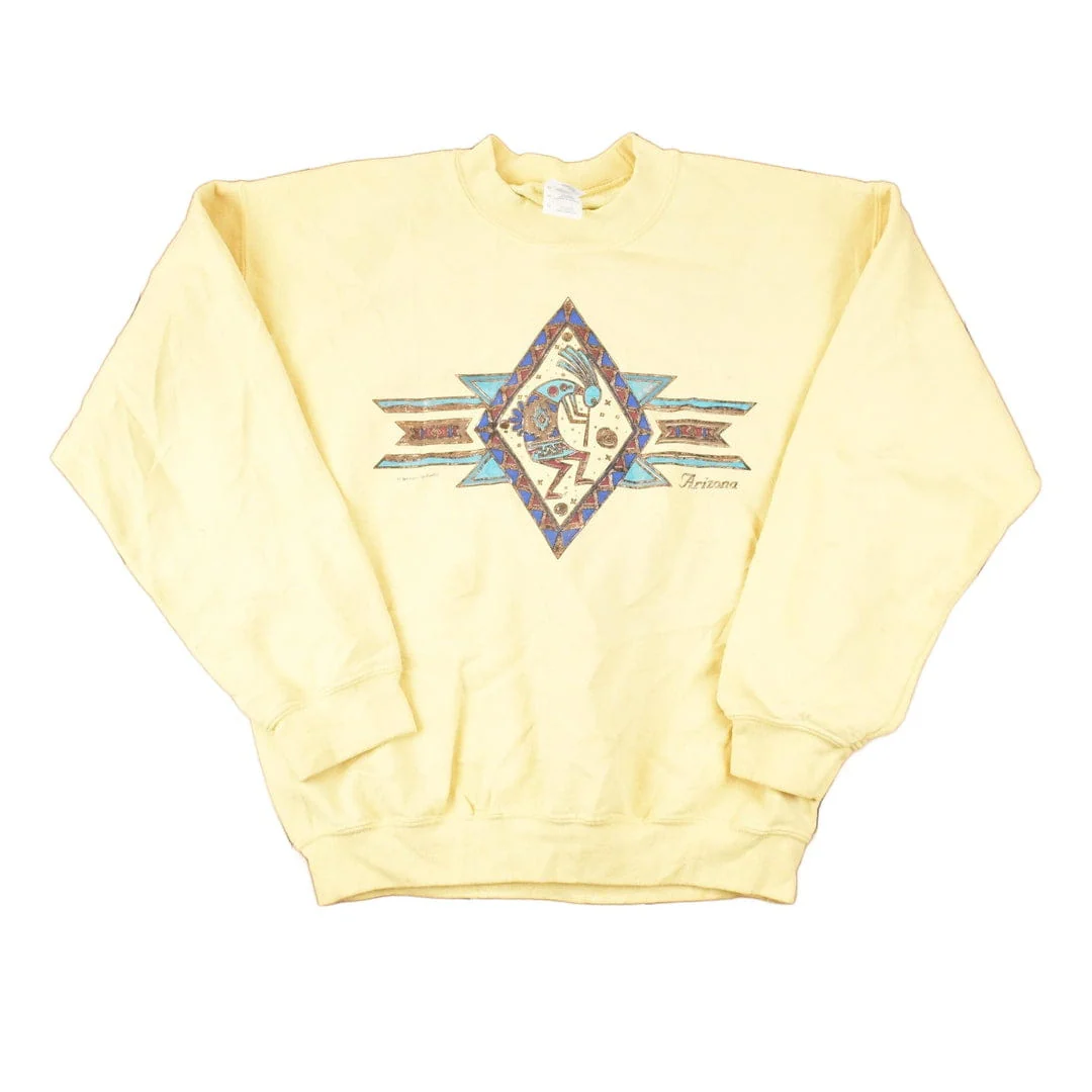 Vintage 1990s Arizona Aztec Graphic Print Crewneck Sweatshirt Men's M