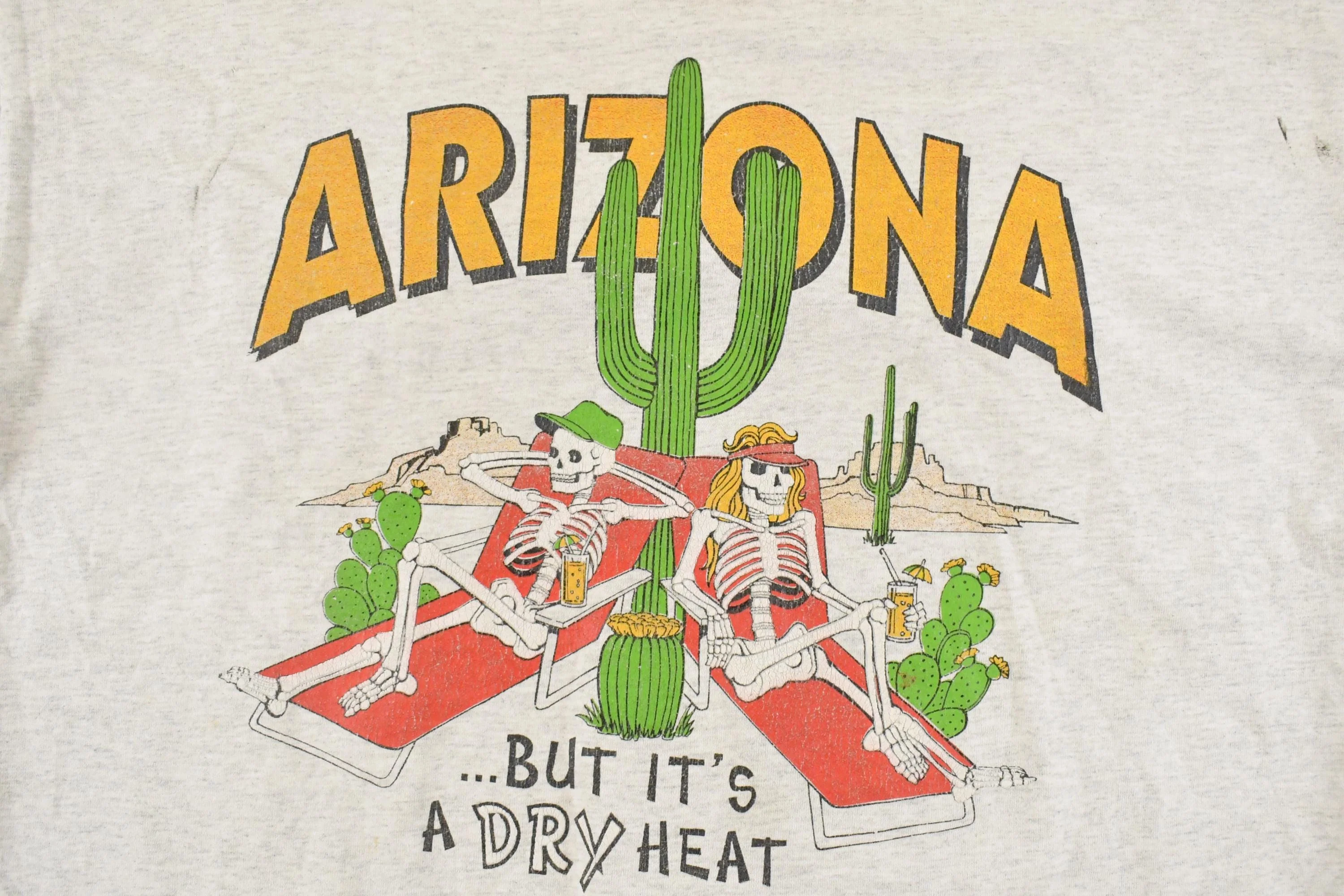 Vintage 1990's Arizona Dry Heat Pool Skeletons Souvenir Travel T-Shirt Men's L - Image 3
