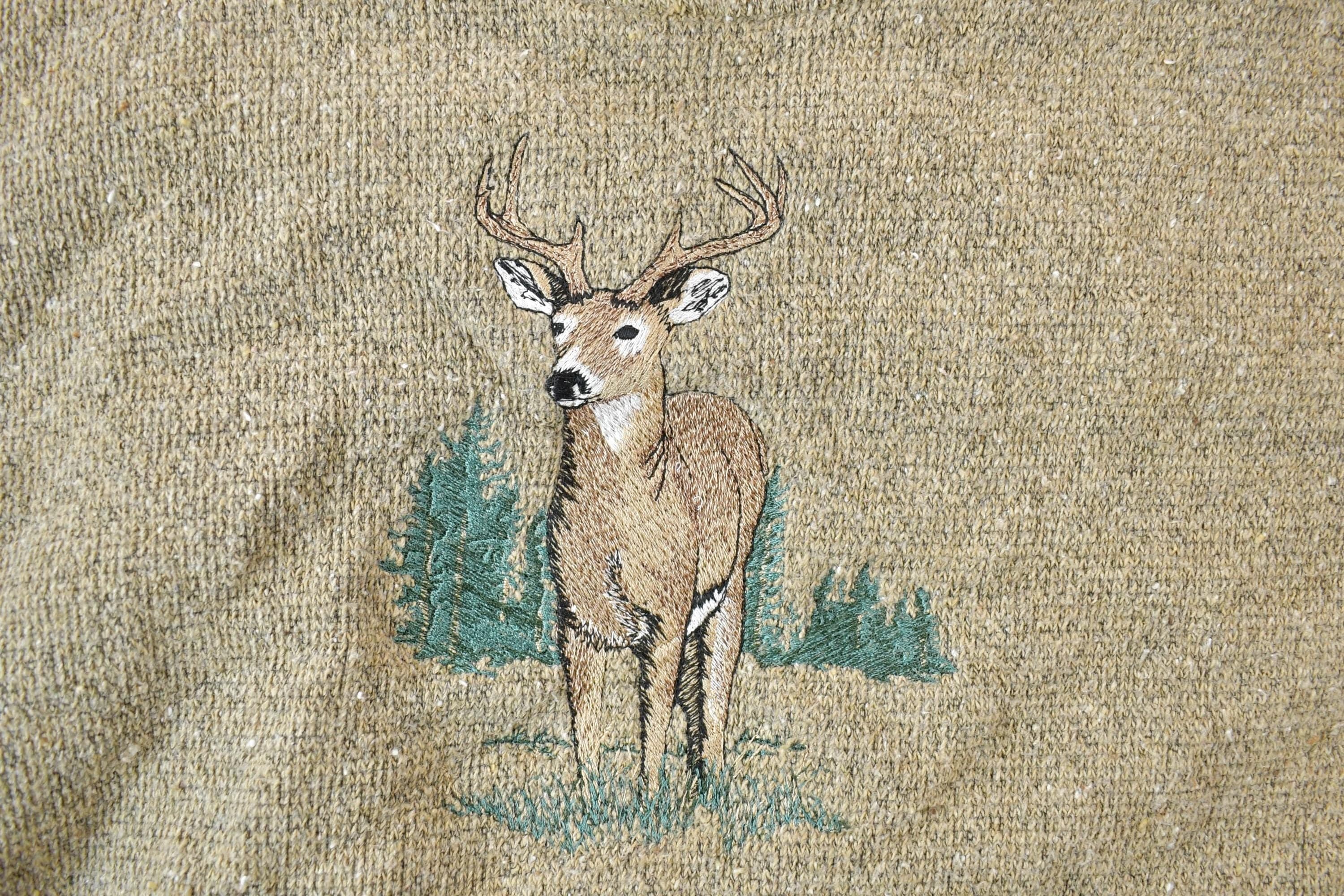Vintage 1990s Art Unlimited Big Buck Deer Crewneck Sweatshirt Men's XL - Image 3