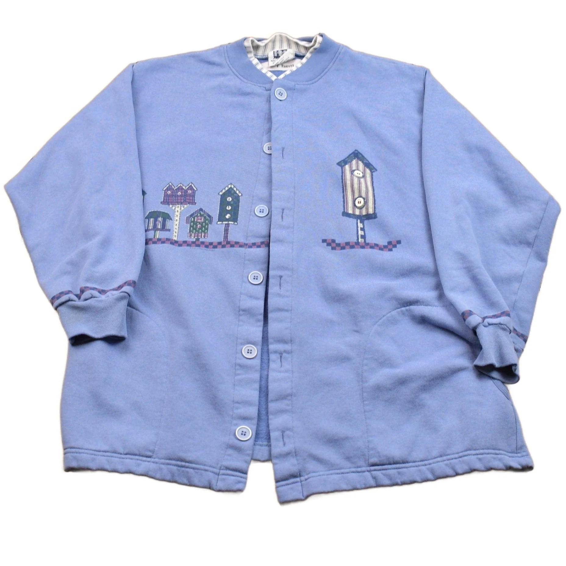 Vintage 1990s Art Unlimited Birdhouse Cardigan Sweater Men's XL