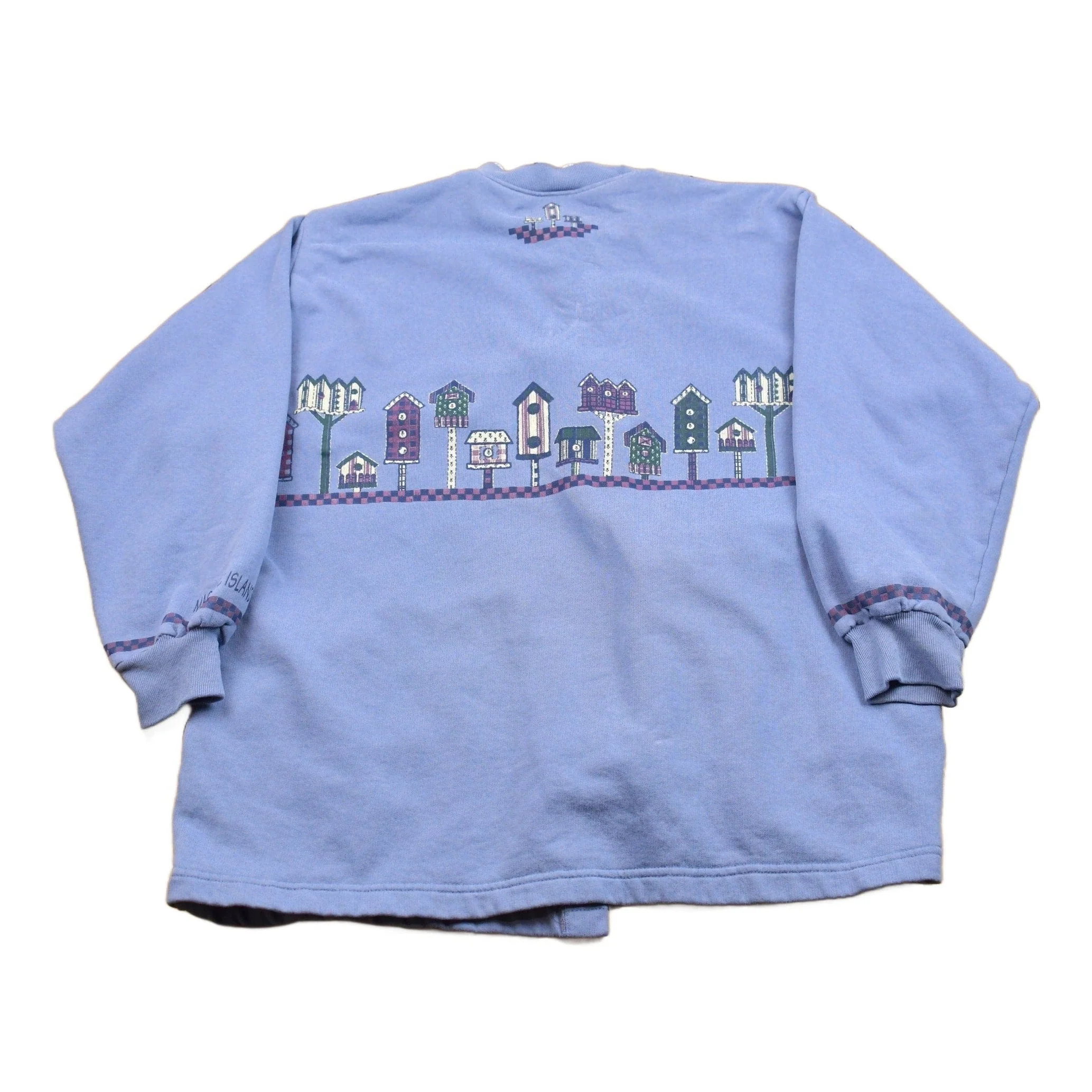 Vintage 1990s Art Unlimited Birdhouse Cardigan Sweater Men's XL - Image 2
