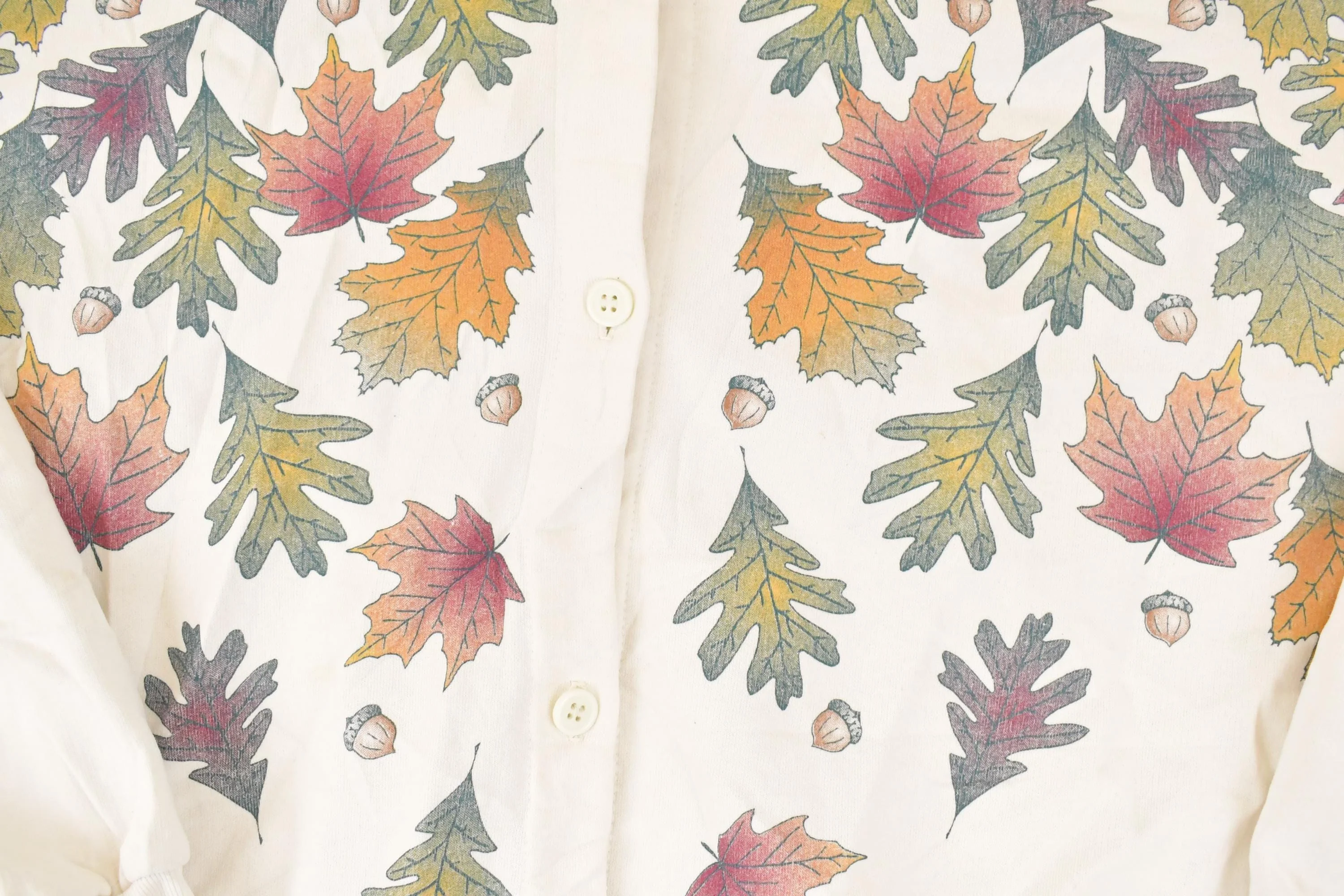 Vintage 1990s Artisans Fall AOP Graphic Print Button Up Crewneck Sweatshirt Women's XL - Image 3