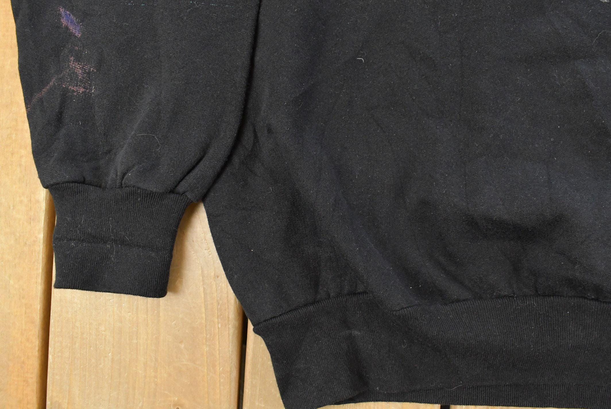 Vintage 1990s Artisans Wolf Graphic Henley Crewneck Sweatshirt Mens Large - Image 4