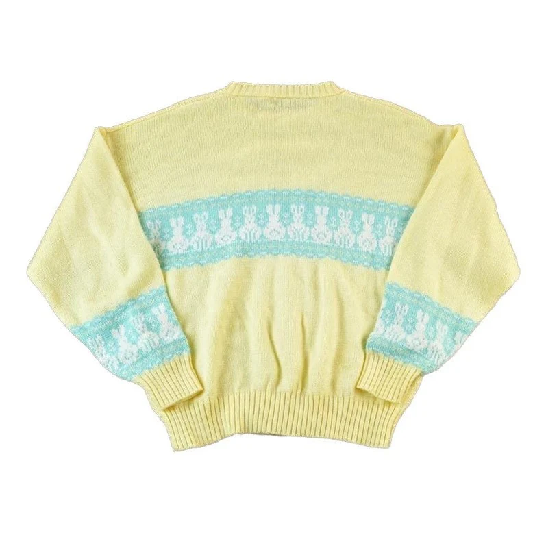 Vintage 1990s Ashley Easter Knit Abstract Pattern Crewneck Sweater Men's Large