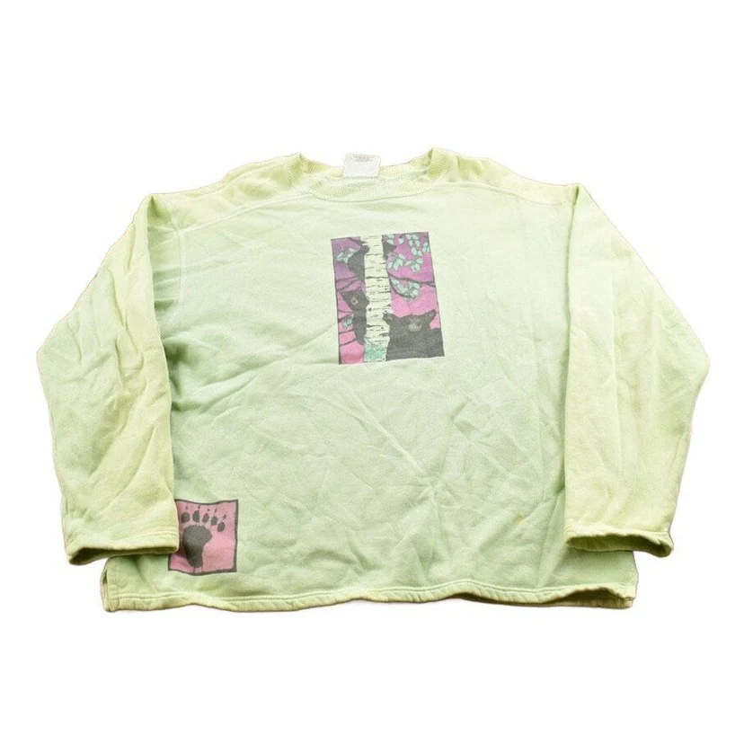 Vintage 1990s Authentic Pigment Bear Theme Crewneck Sweater Men's MMen's Medium