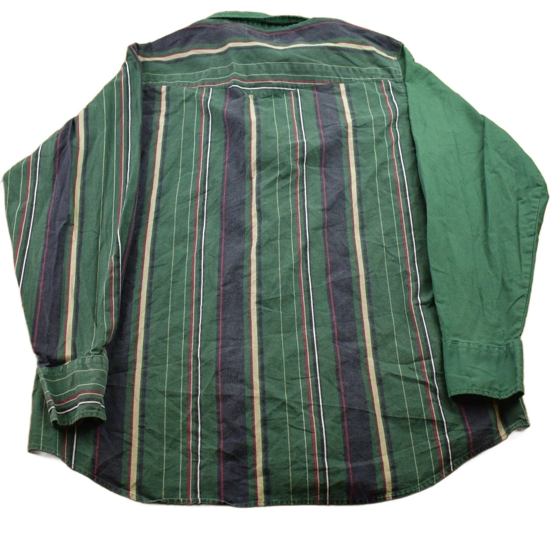 Vintage 1990s Authentic Western Young Bloods Striped Button Up Shirt Men's 2XL - Image 2