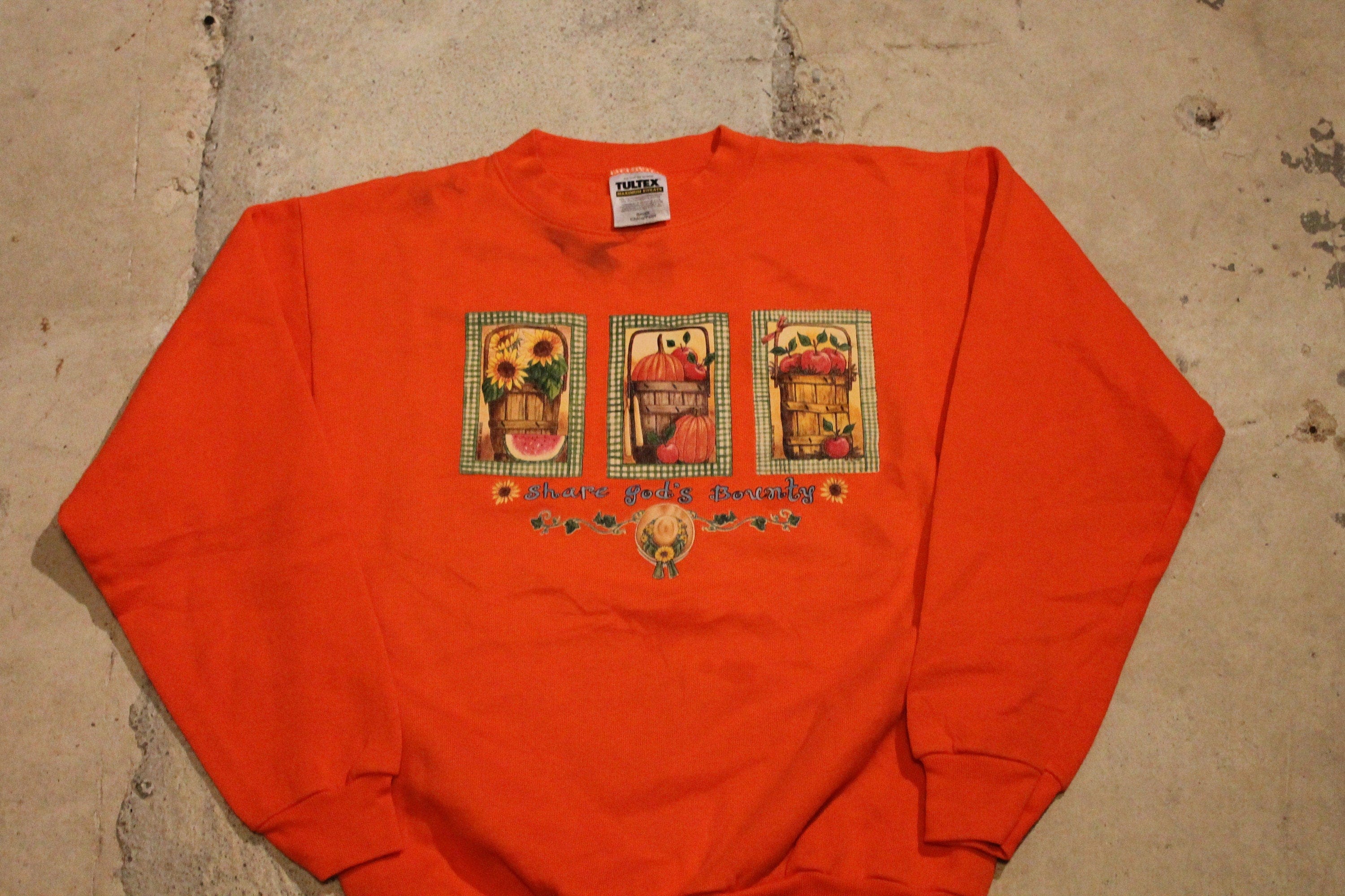 Vintage 1990s Autumn Fall Graphic Crewneck Men's Small - Image 3