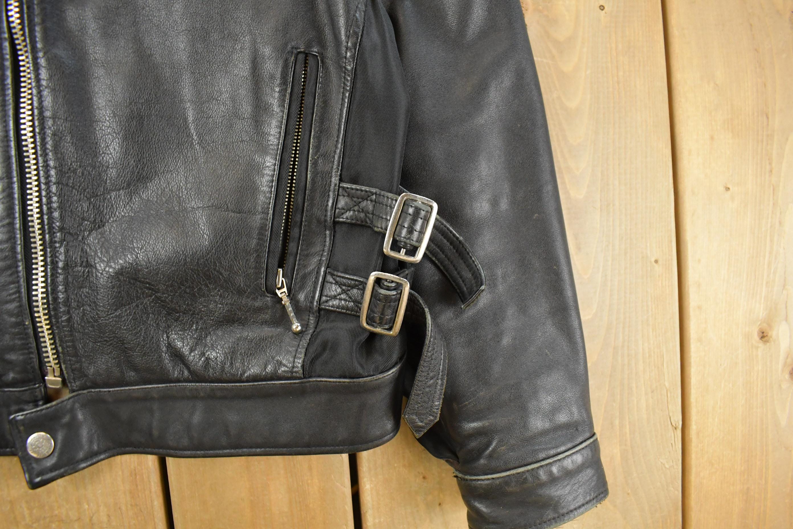 Vintage 1990s Avirex Racing Leather Jacket Men's Small - Image 3