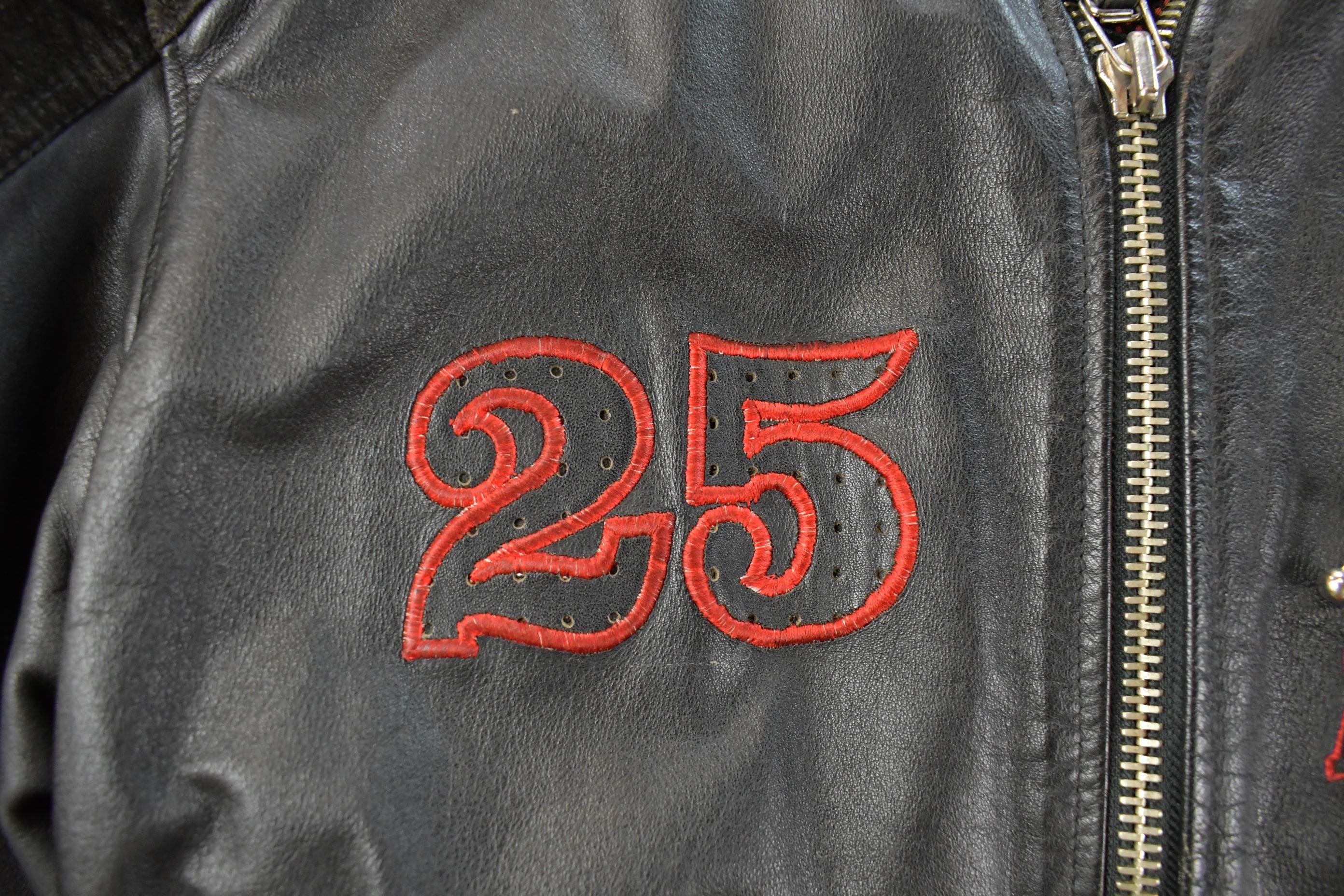 Vintage 1990s Avirex Racing Leather Jacket Men's Small - Image 4