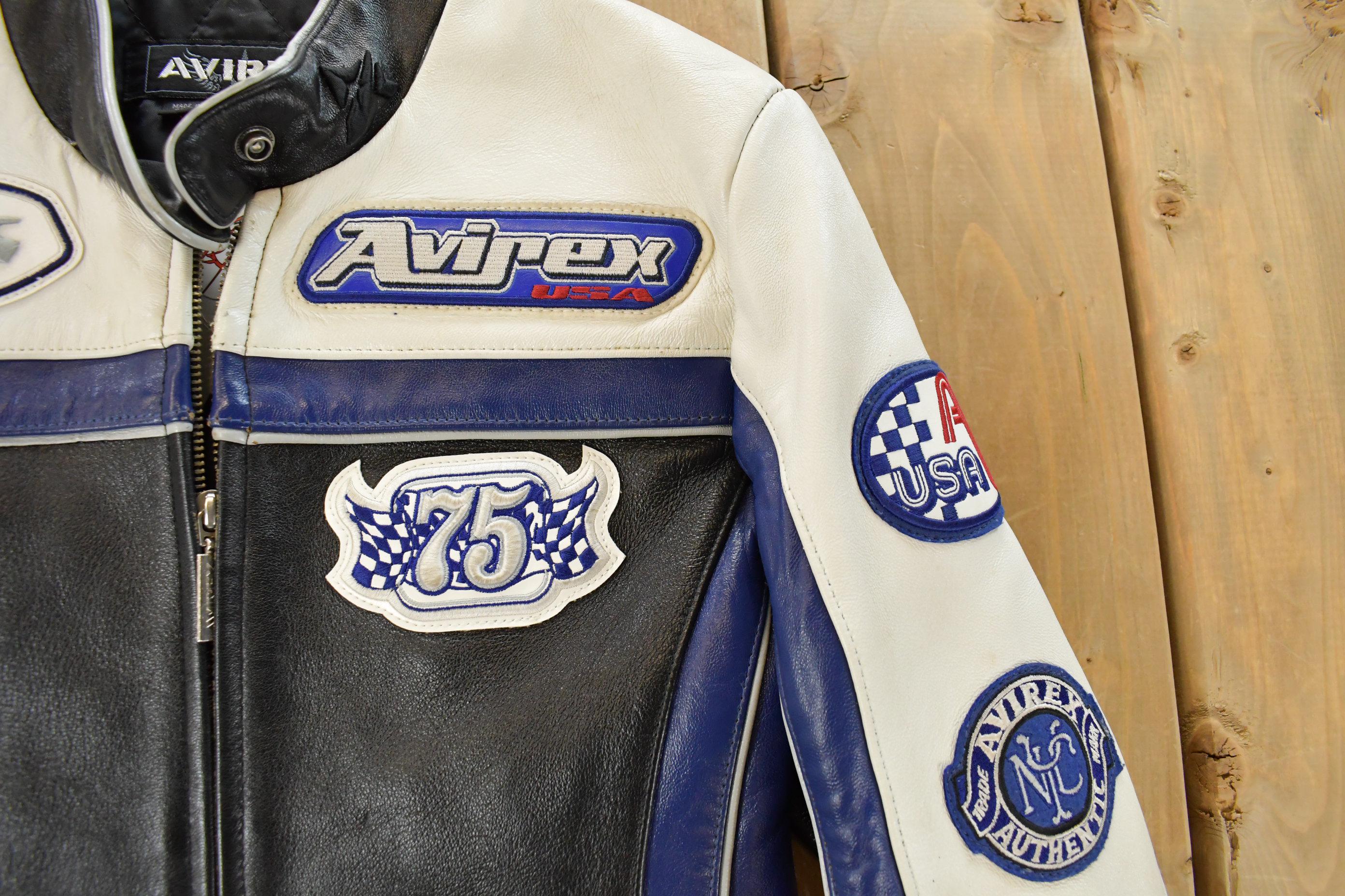 Vintage 1990s Avirex Racing Leather Varsity Jacket Women's S - Image 3