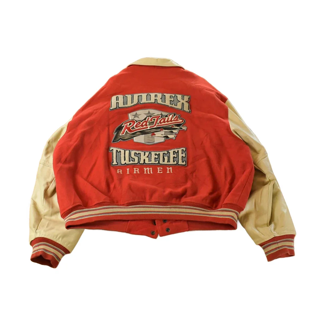 Vintage 1990s Avirex Tuskegee Airmen Wool Leather Varsity Jacket Men's 5X