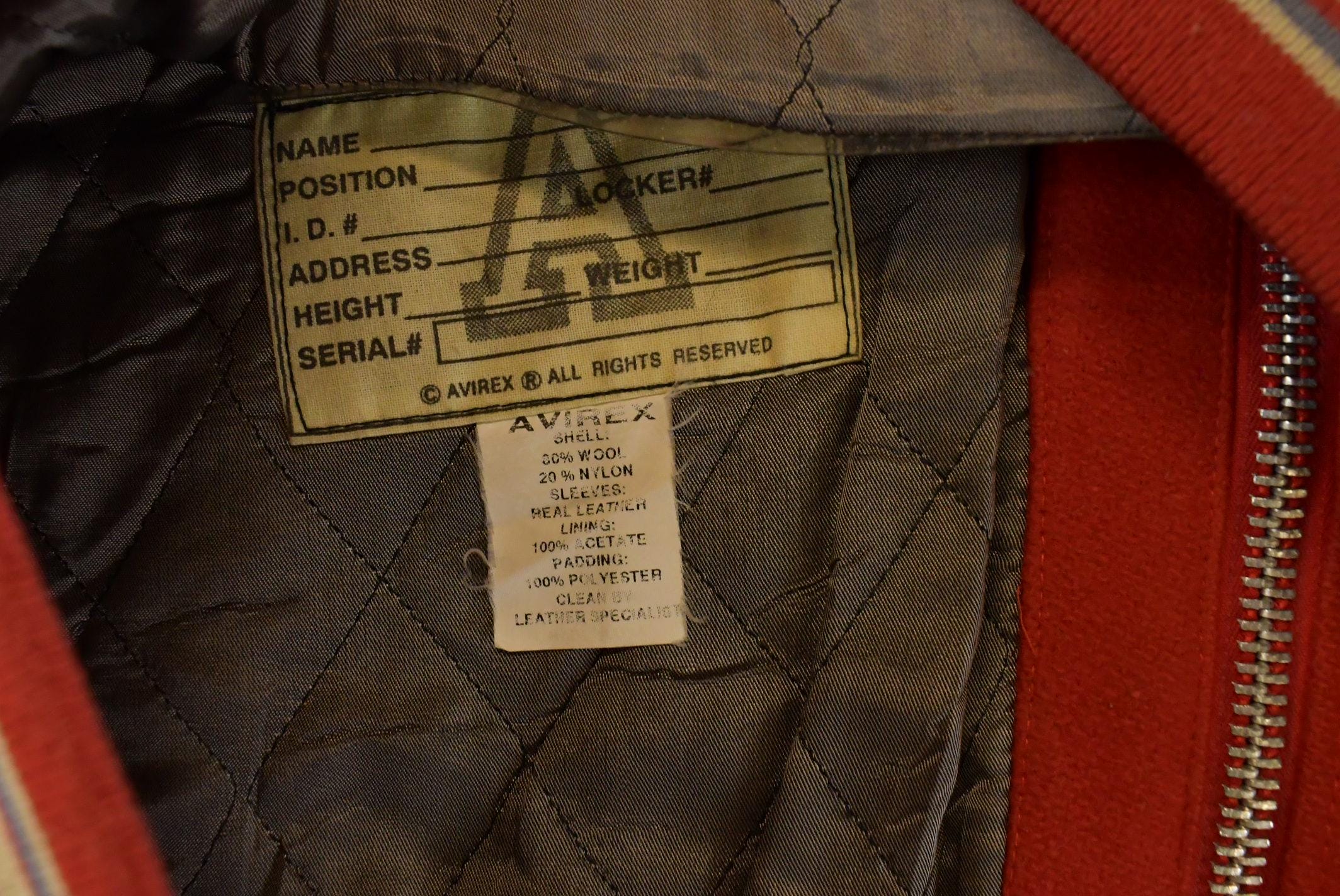 Vintage 1990s Avirex Tuskegee Airmen Wool Leather Varsity Jacket Men's 5X - Image 9