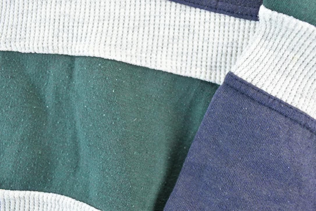 Vintage 1990s AZ Sport Colour Block Collared Sweatshirt Made In USA Men's XL - Image 3