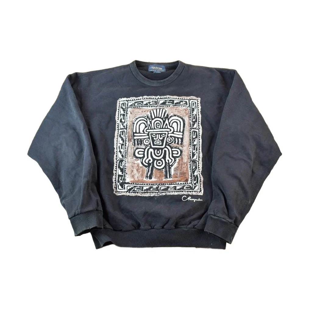 Vintage 1990s Aztec Outdoorsman Crewneck Sweatshirt Men's Large