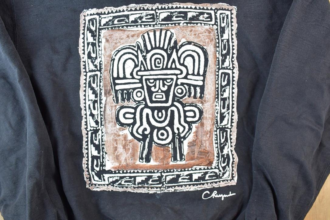 Vintage 1990s Aztec Outdoorsman Crewneck Sweatshirt Men's Large - Image 3