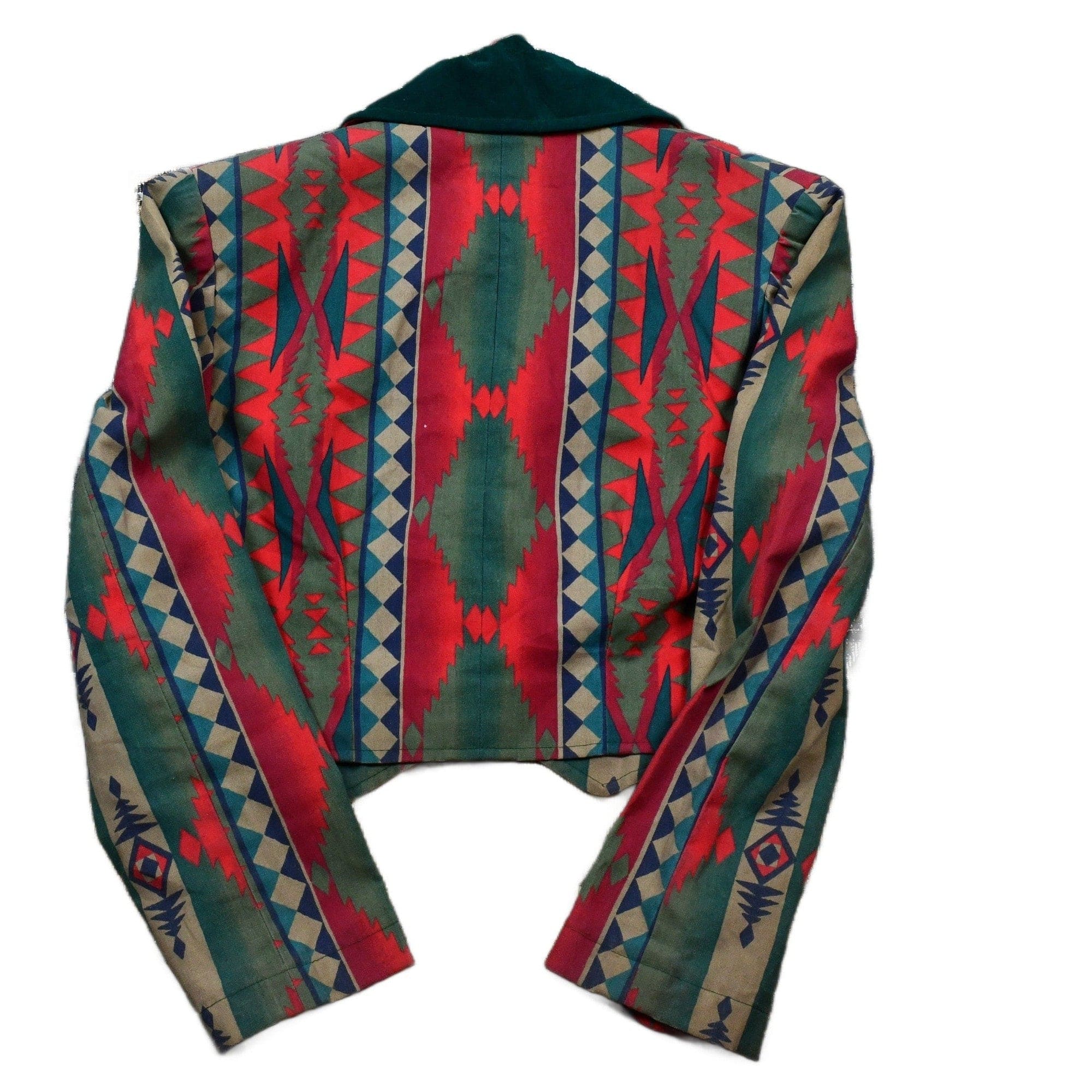 Vintage 1990s Aztec Pattern Cropped Blazer Jacket Men's Medium - Image 2
