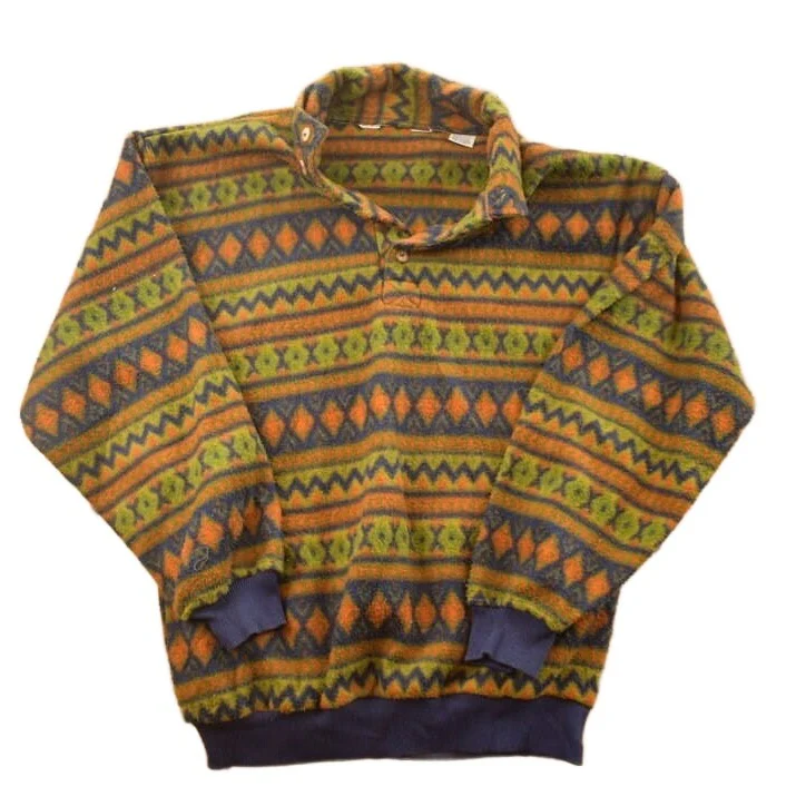 Vintage 1990s Aztec Pattern Fleece Sweater Men's S