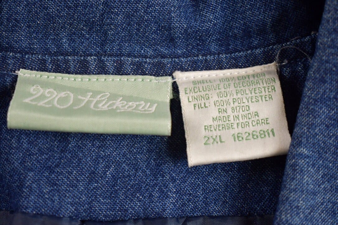 Vintage 1990s Aztec Western Denim Jean Jacket Men's 2XL - Image 5