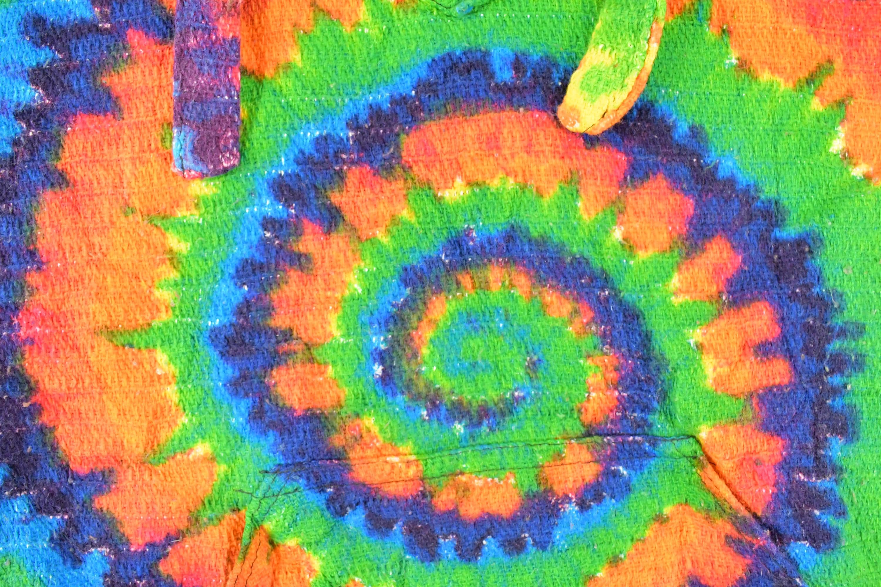 Vintage 1990s Baja Joe Tye Dye Knit Hoodie Sweater Mens L - Image 3