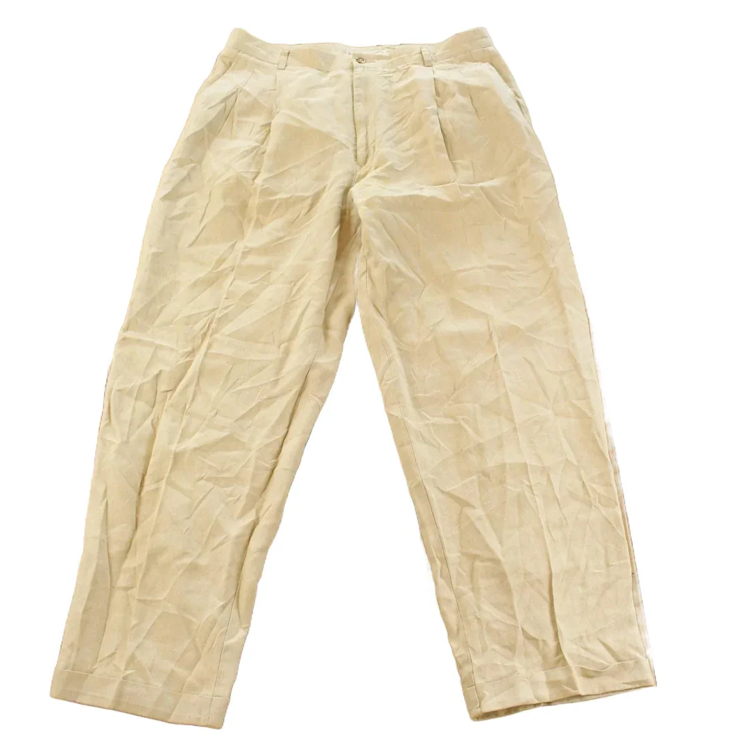 Vintage 1990s Banana Republic Linen Pleated Trousers Men's 36 x 30