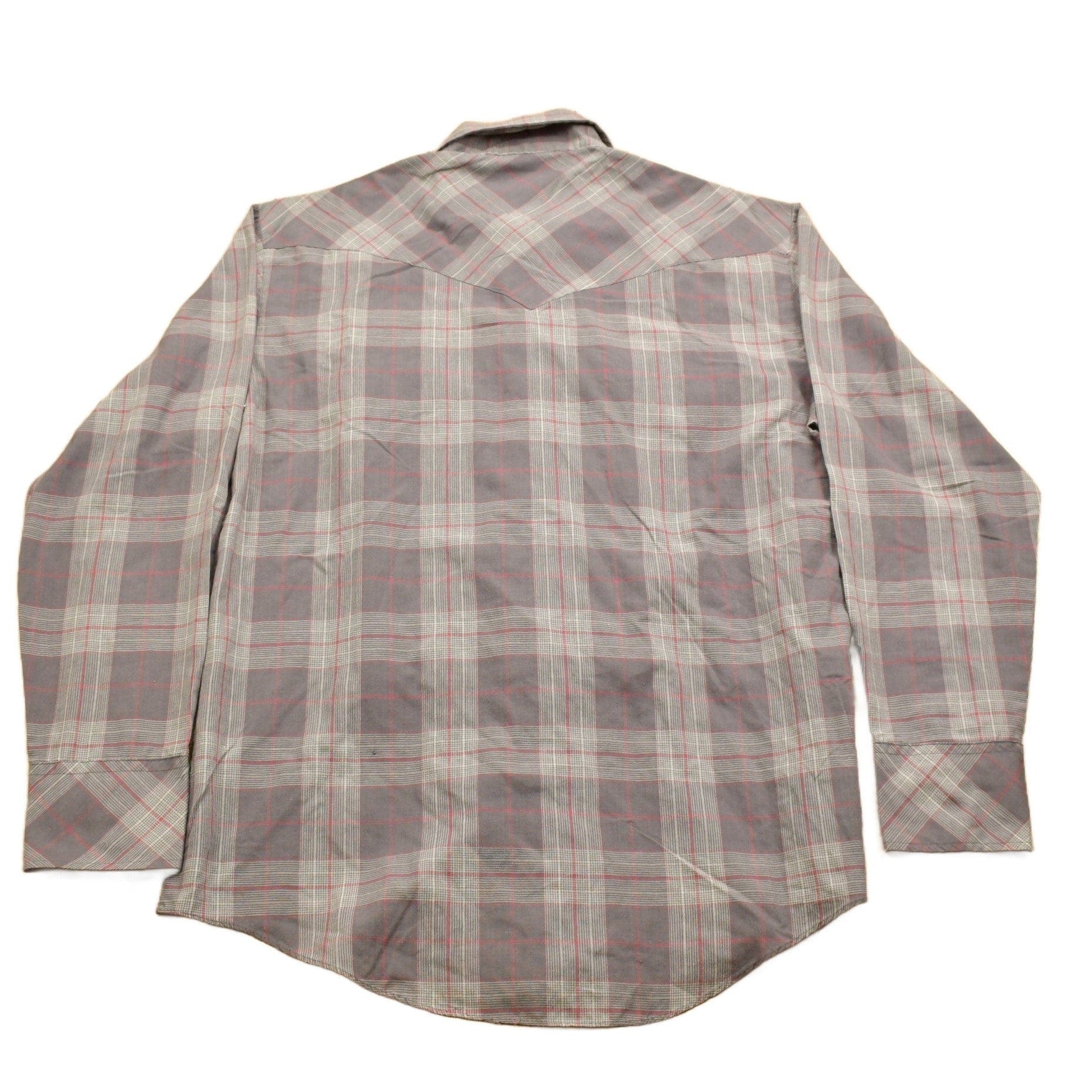 Vintage 1990s Bar B Western Wear Plaid Flannel Button Up Shirt Men's Large - Image 2