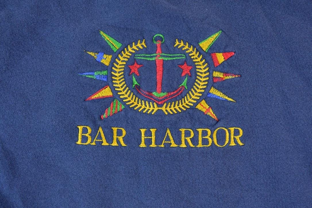 Vintage 1990s Bar Harbor Crewneck Sweatshirt Made In USA Men's XL - Image 3