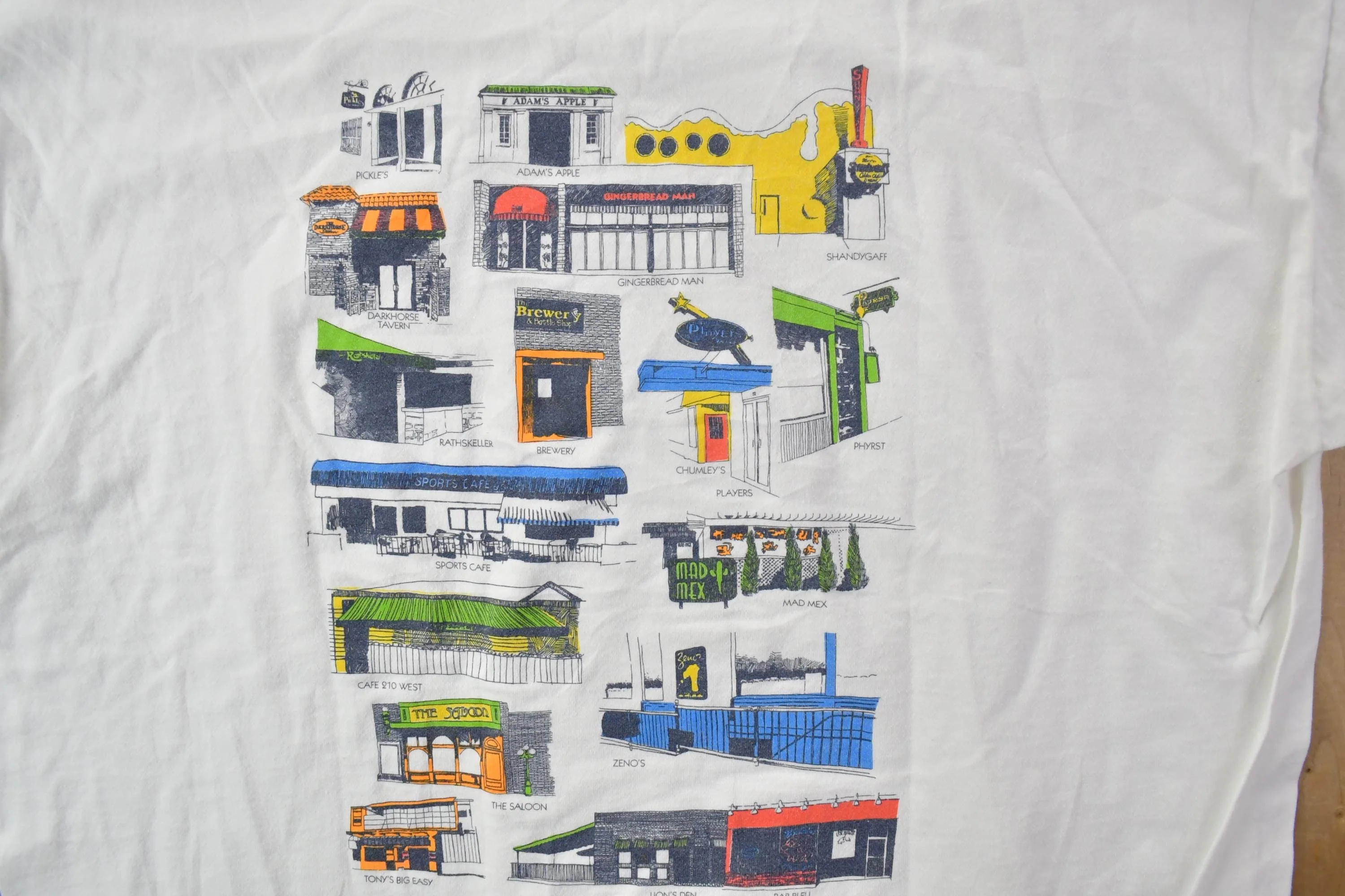 Vintage 1990s Bar Tour Downtown State University Collegiate College Bar Tour T-Shirt Men's XL - Image 5
