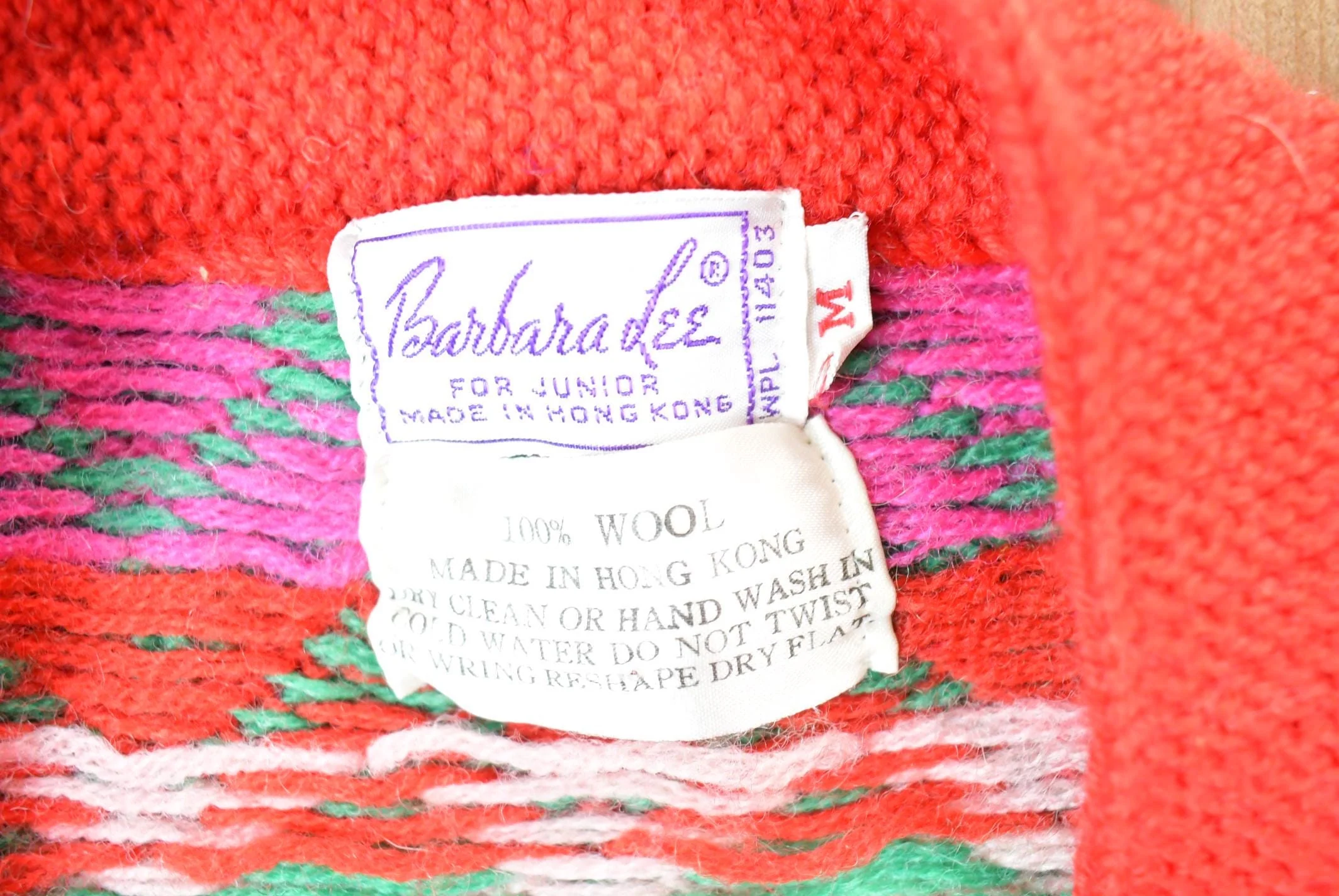 Vintage 1990s Barbara Dee 100% Wool Knit Sweater Men's Medium - Image 3
