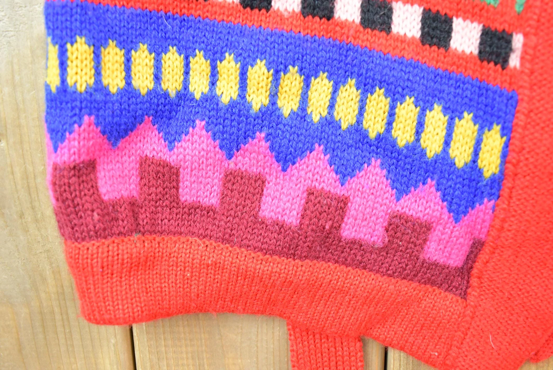 Vintage 1990s Barbara Dee 100% Wool Knit Sweater Men's Medium - Image 4