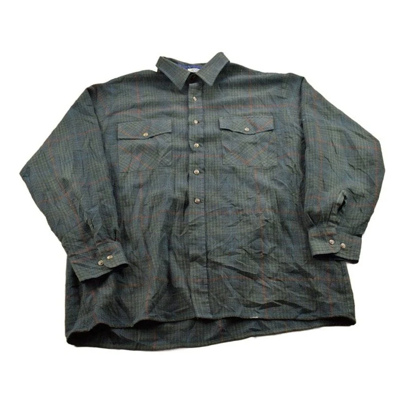 Vintage 1990s Bay Area Traders Plaid Flannel Button Up Shirt Men's XL