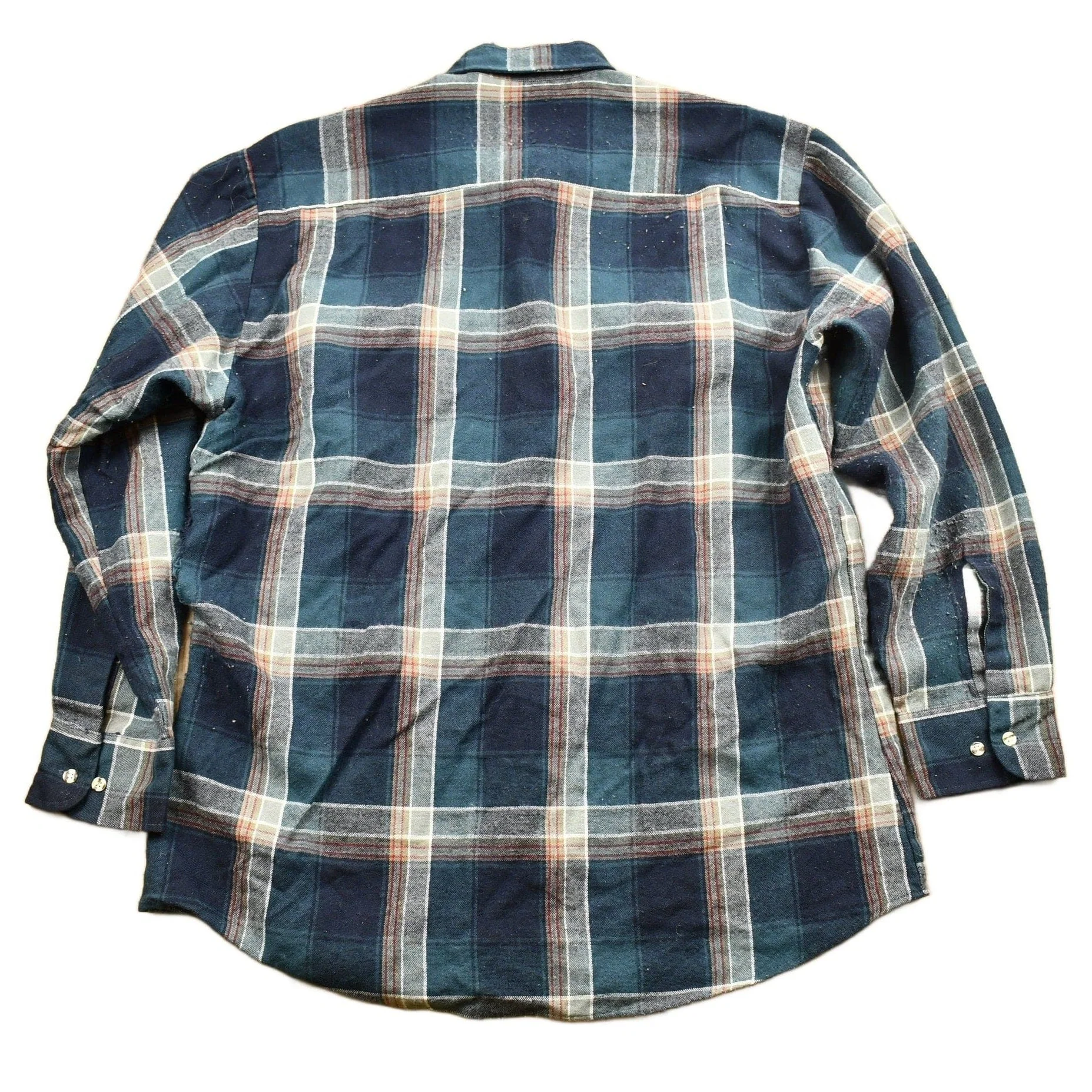 Vintage 1990s Bay Waters Plaid Button Up Shirt Men's 2XL - Image 2