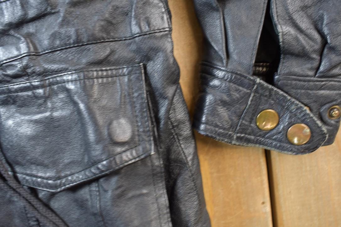 Vintage 1990s BB Dakota Genuine Leather Western Jacket Men's Medium - Image 6