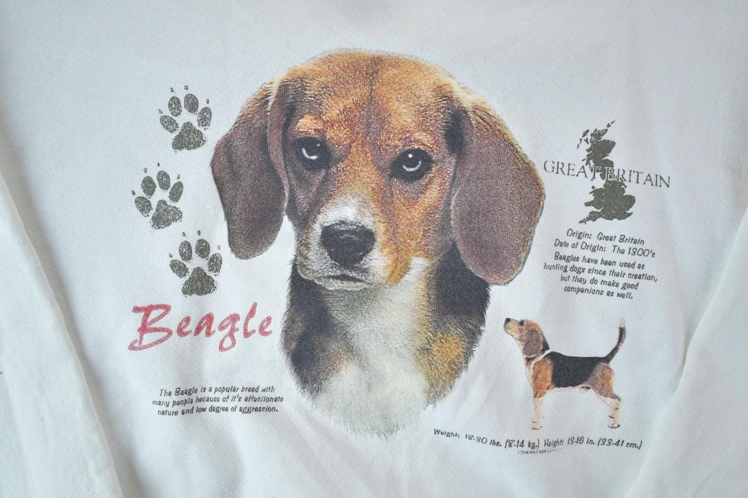 Vintage 1990s Beagle Bio Puppy Crewneck Men's Medium - Image 3