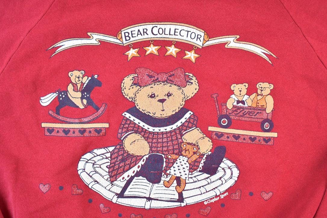 Vintage 1990s Bear Collector Collared Crewneck Sweater Women's Large - Image 4