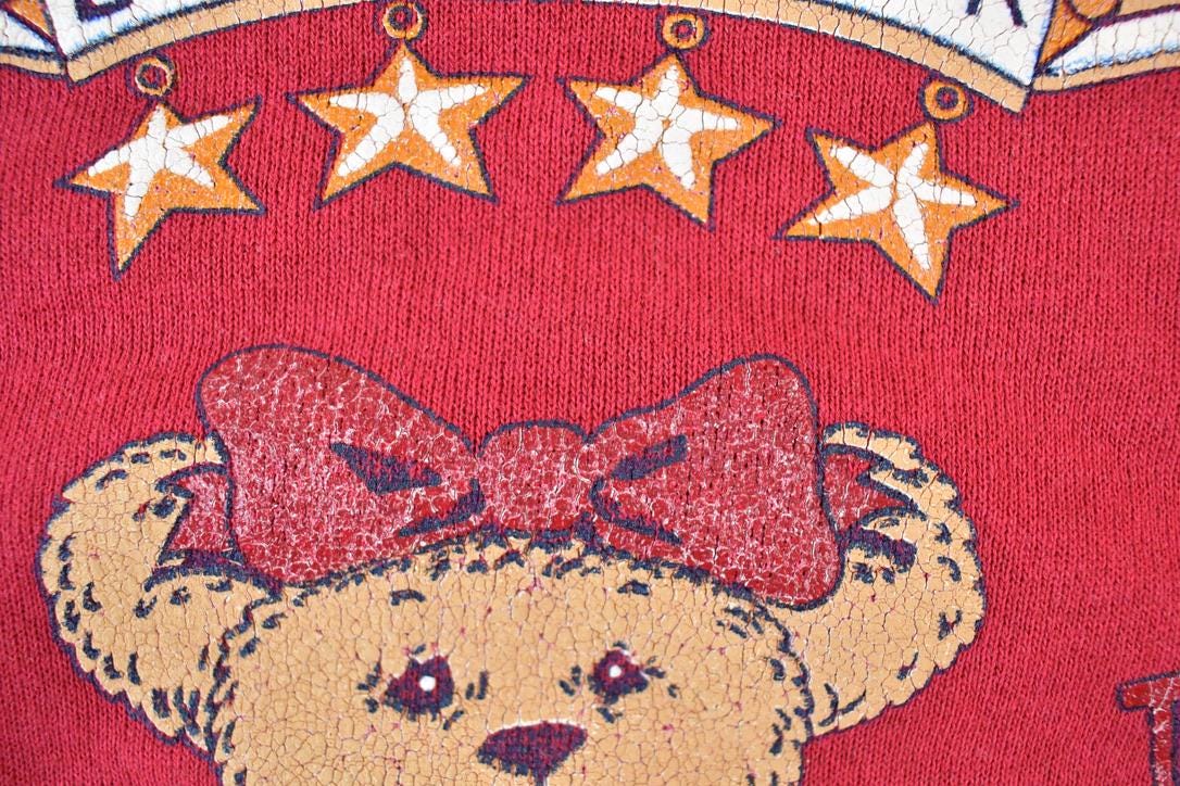 Vintage 1990s Bear Collector Collared Crewneck Sweater Women's Large - Image 5