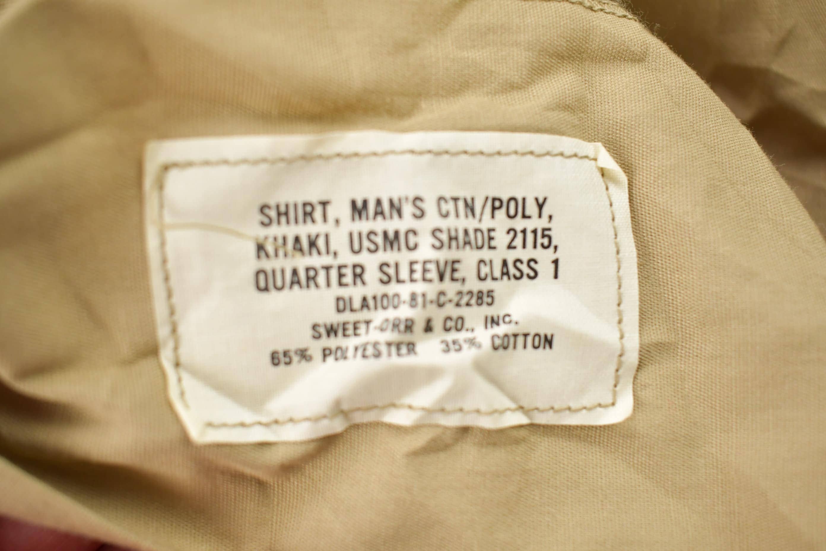 Vintage 1990s Beige Blank Military Button Up Shirt Men's XS - Image 3