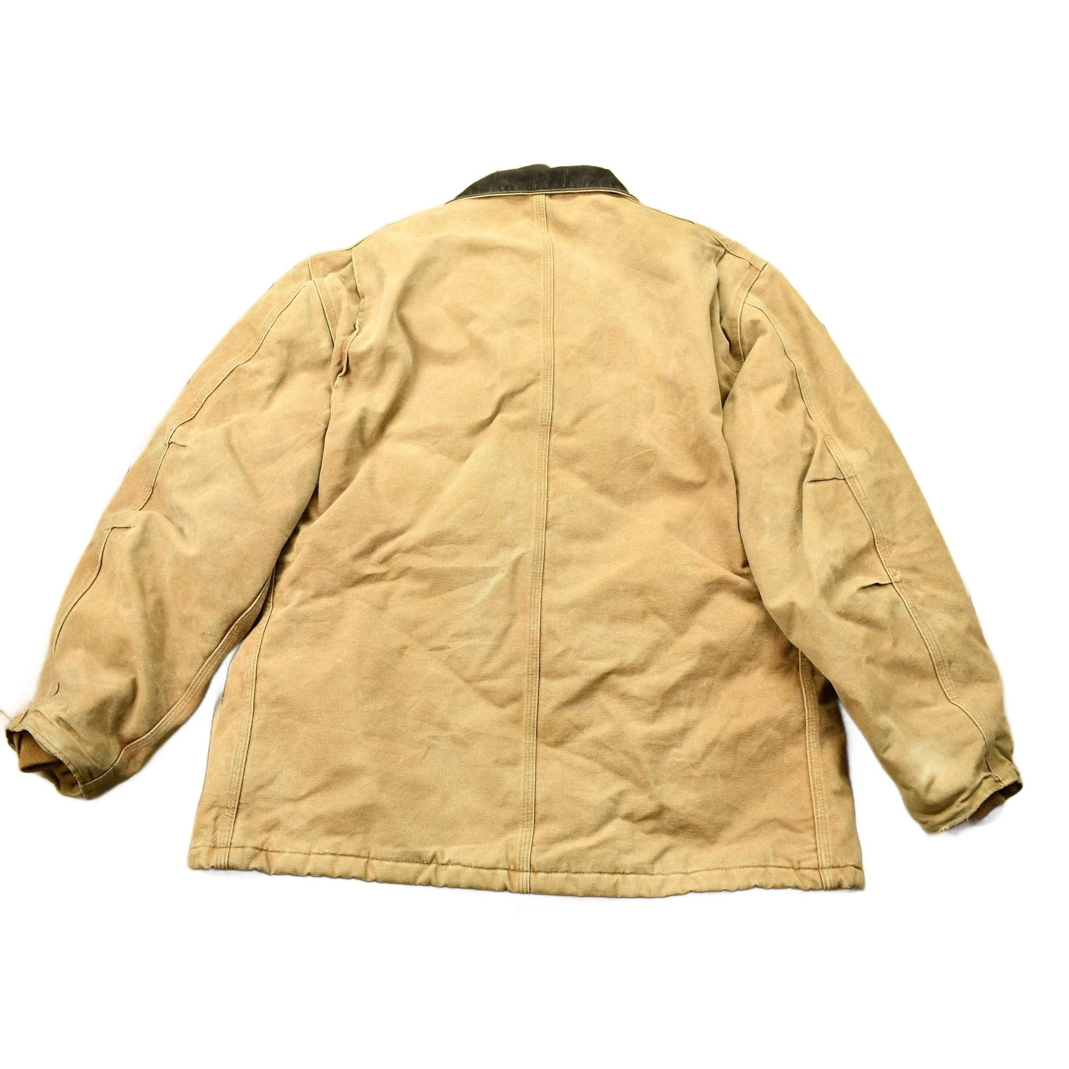 Vintage 1990s Beige Carhartt Work Jacket Men's 2XL - Image 2