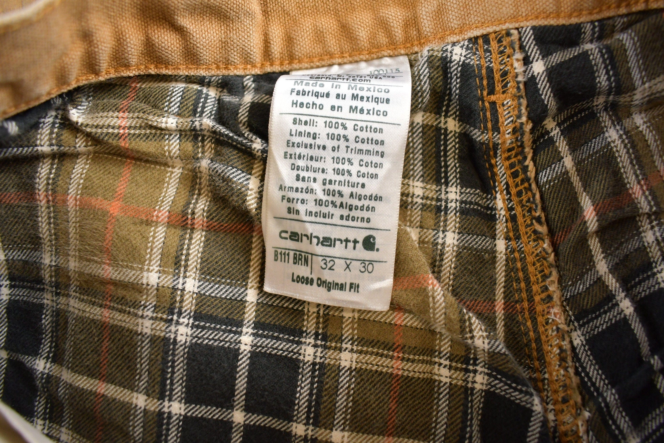 Vintage 1990s Beige Carhartt Work Pants Men's 32 x 30 - Image 7