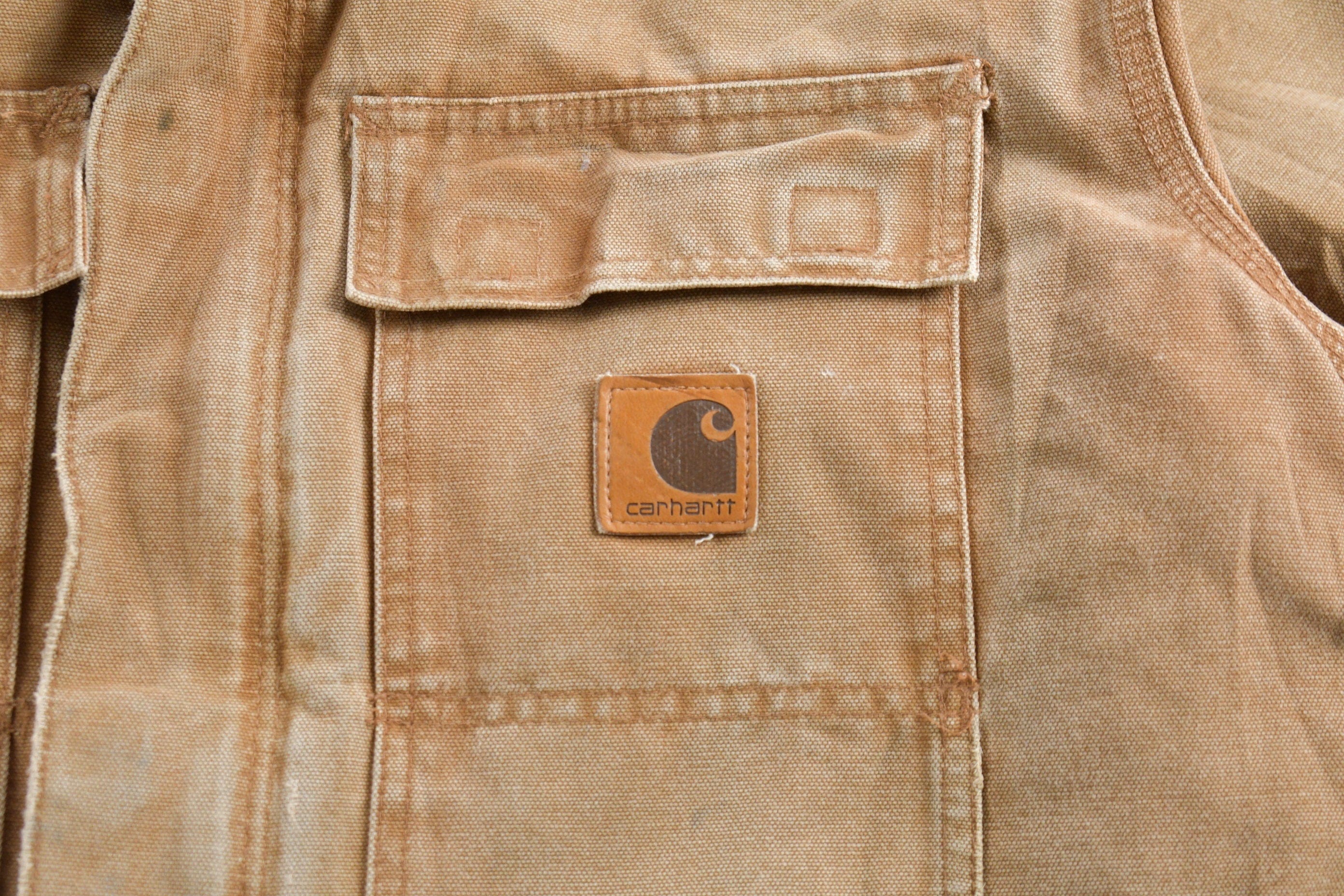 Vintage 1990s Beige Quilt Lined Carhartt Traditional Jacket Men's XL - Image 3