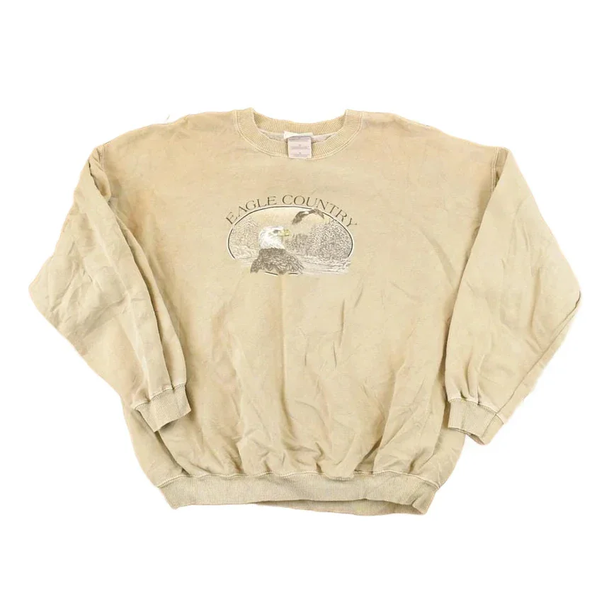 Vintage 1990s Bernie's Glen Eagle Country Graphic Print Crewneck Sweatshirt Men's L