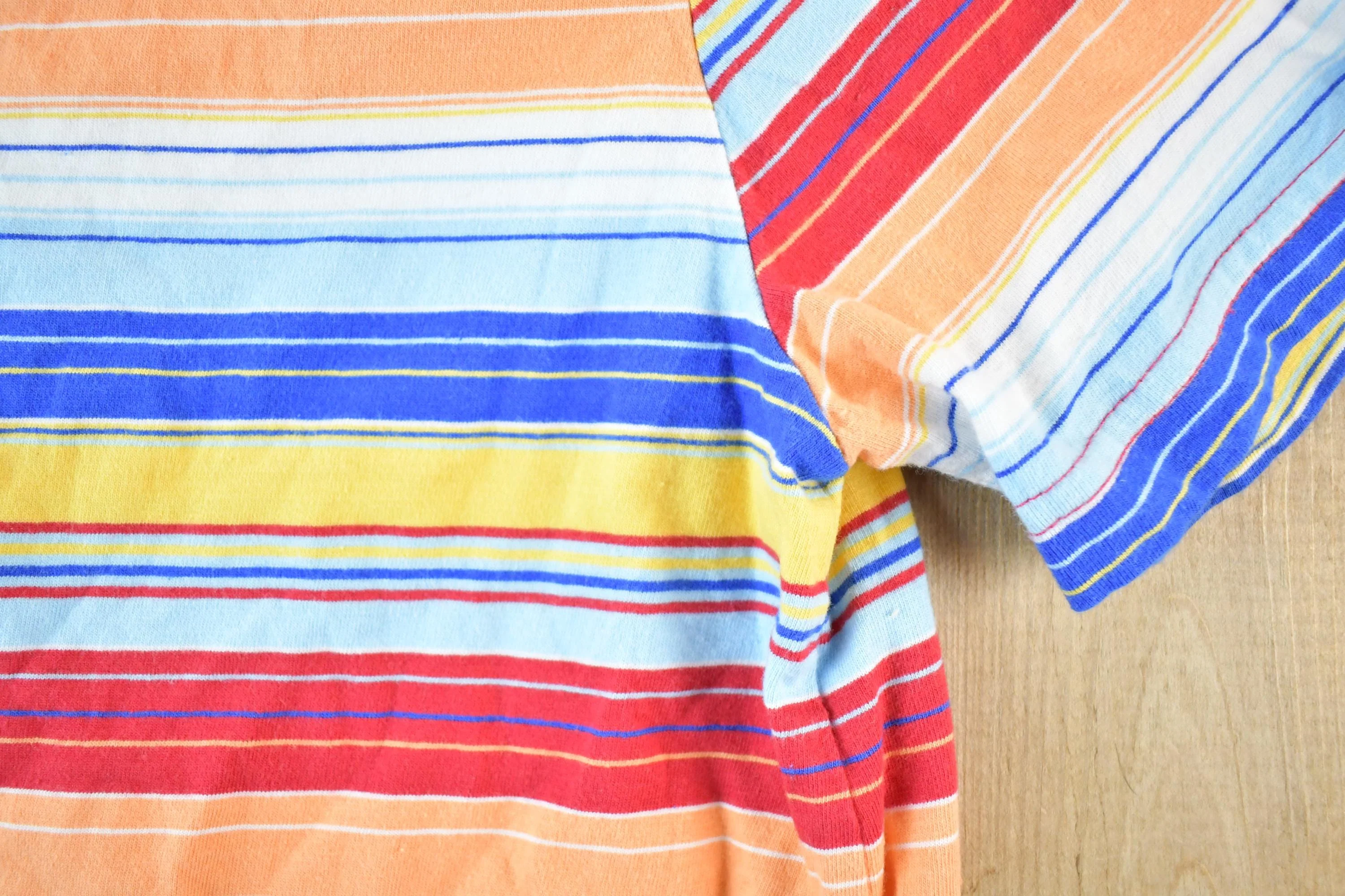 Vintage 1990s BFA Classics Souvenir Striped T-Shirt Women's S - Image 3