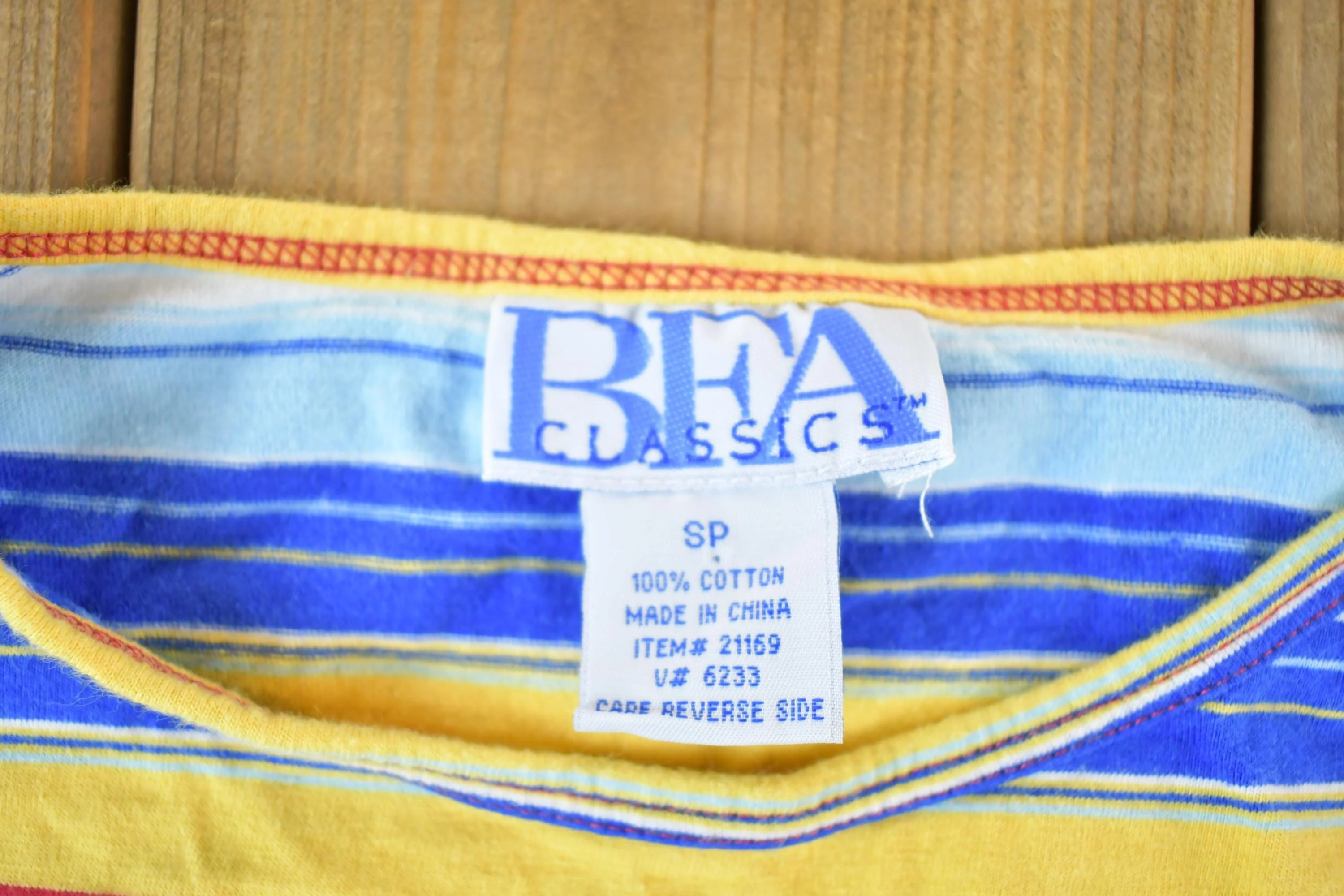 Vintage 1990s BFA Classics Souvenir Striped T-Shirt Women's S - Image 4