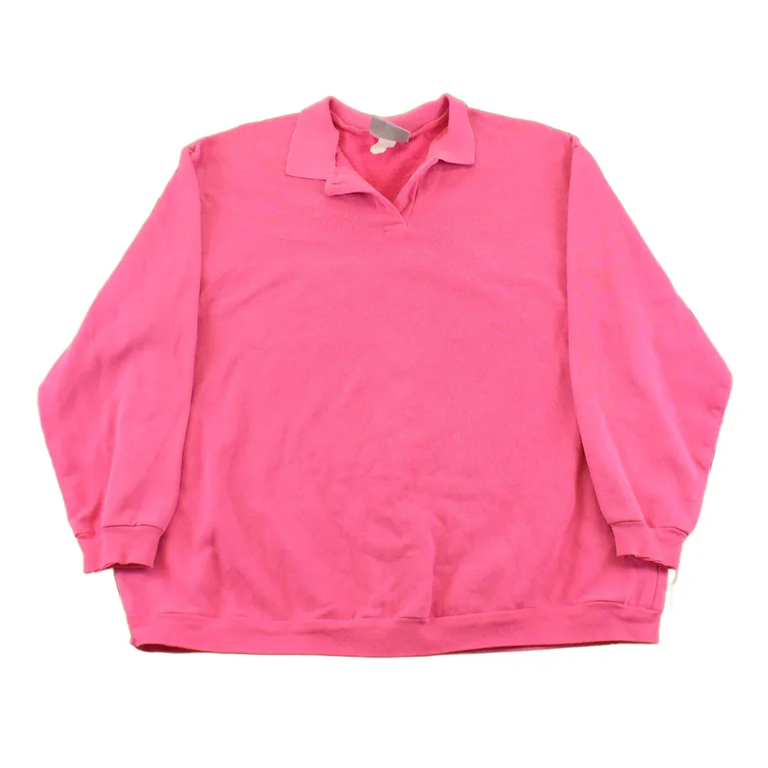 Vintage 1990s BHPC II Blank Collared Sweatshirt Sun Faded Women's 3X
