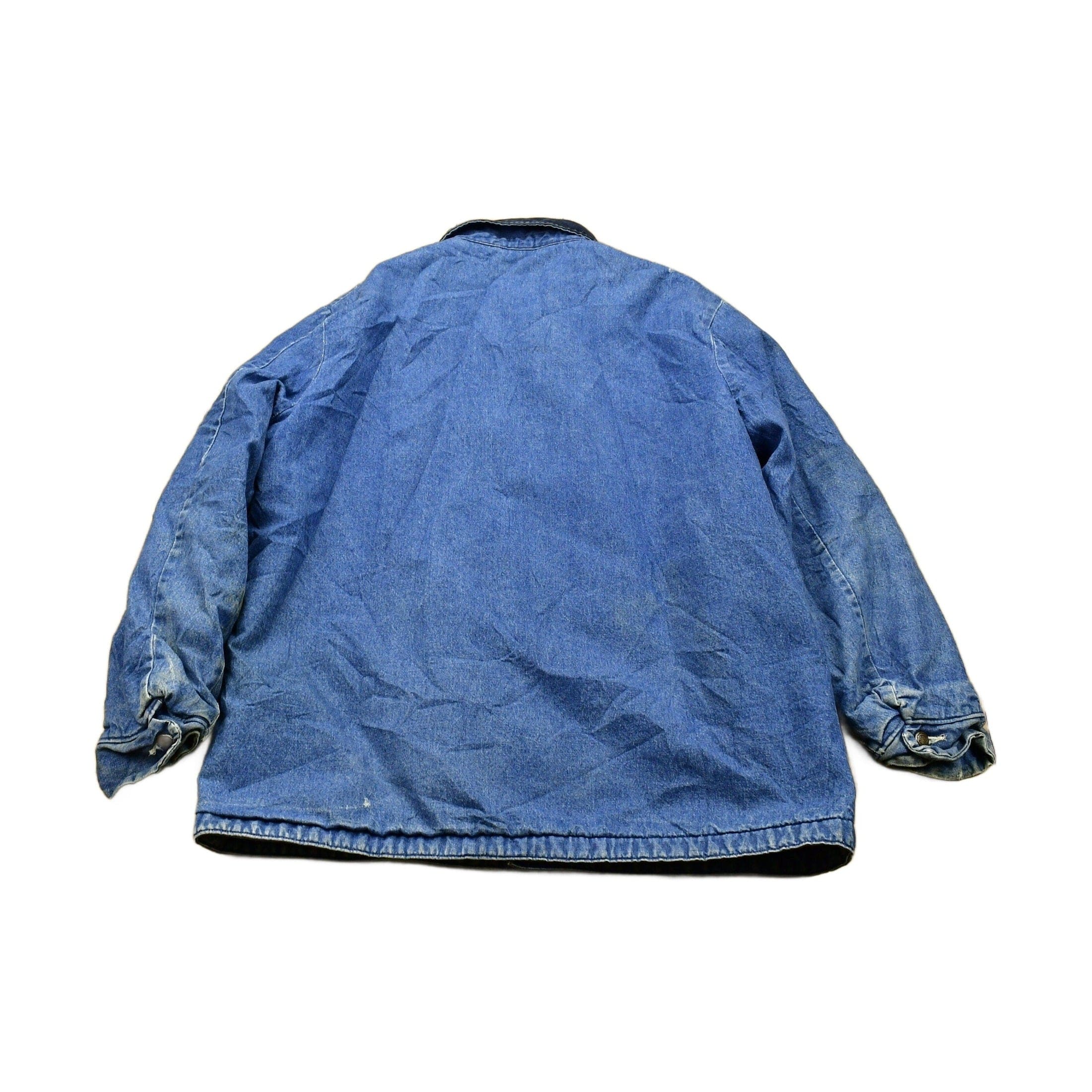 Vintage 1990s Big Ben By Wrangler Blanket Lined Jean Chore Coat Men's Large - Image 2