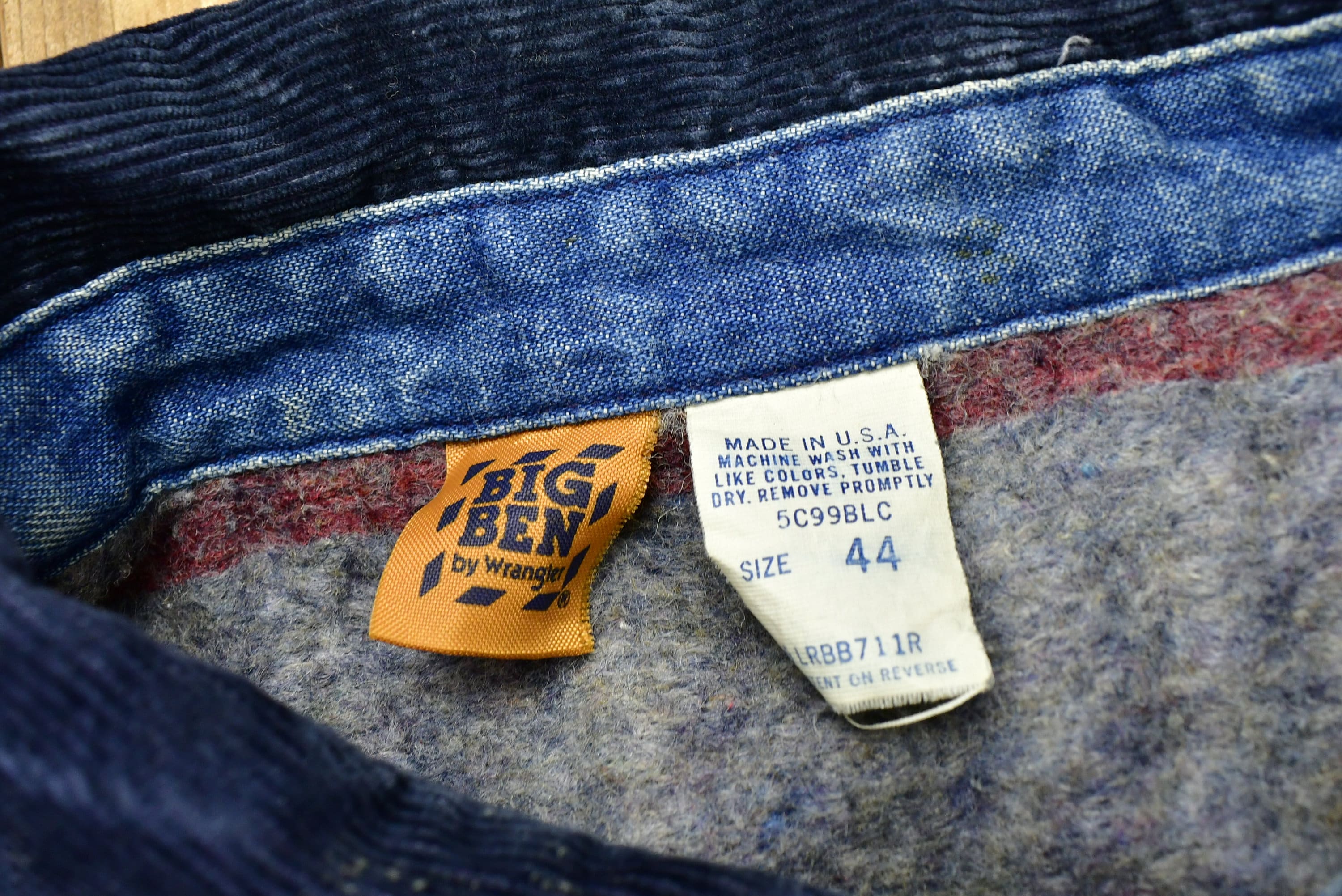 Vintage 1990s Big Ben By Wrangler Blanket Lined Jean Chore Coat Men's Large - Image 6