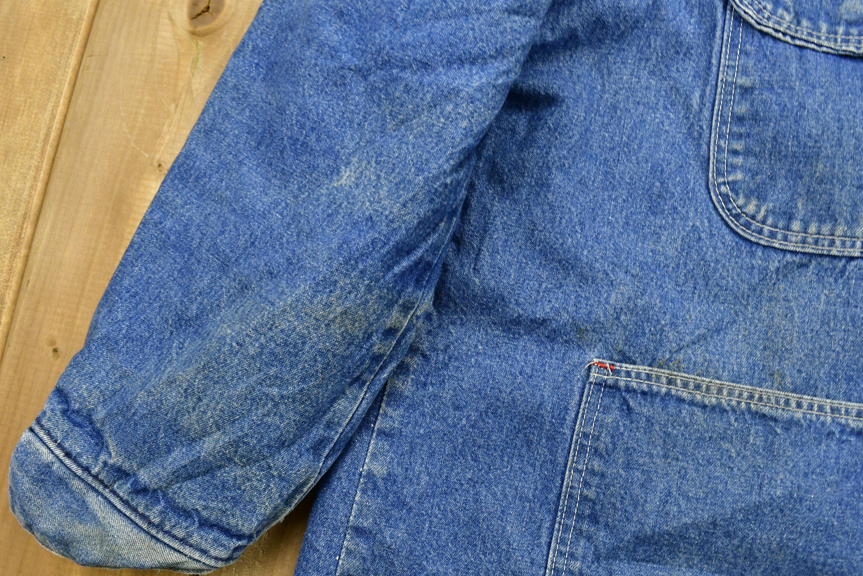 Vintage 1990s Big Ben By Wrangler Blanket Lined Jean Chore Coat Men's Large - Image 7