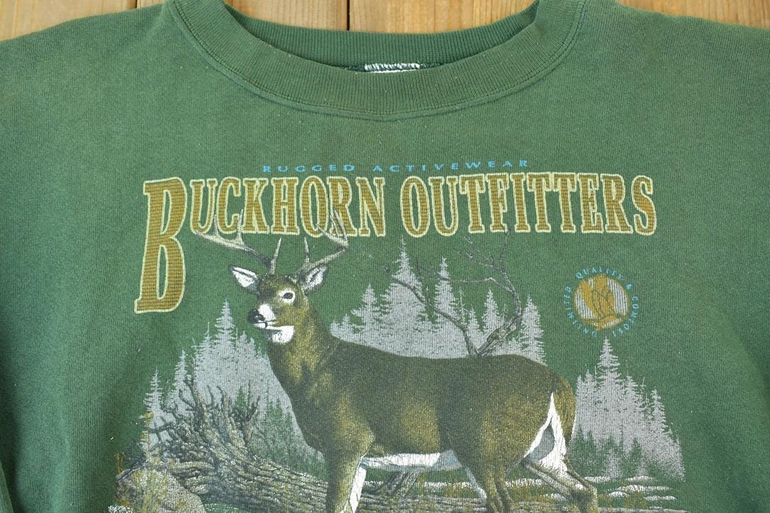 Vintage 1990s Big Buck Outdoorsman Crewneck Sweatshirt Men's XL - Image 4