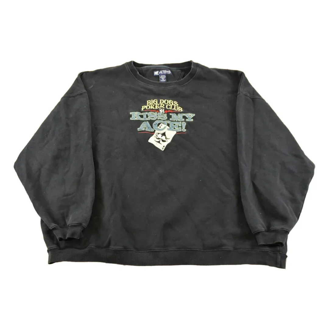 Vintage 1990s Big Dogs Poker Club Casino Crewneck Sweatshirt Men's 5XL