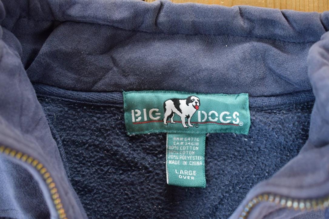Vintage 1990s Big Dogs Quarter Zip Souvenir Crewneck Sweatshirt Made In USA Men's XL - Image 4